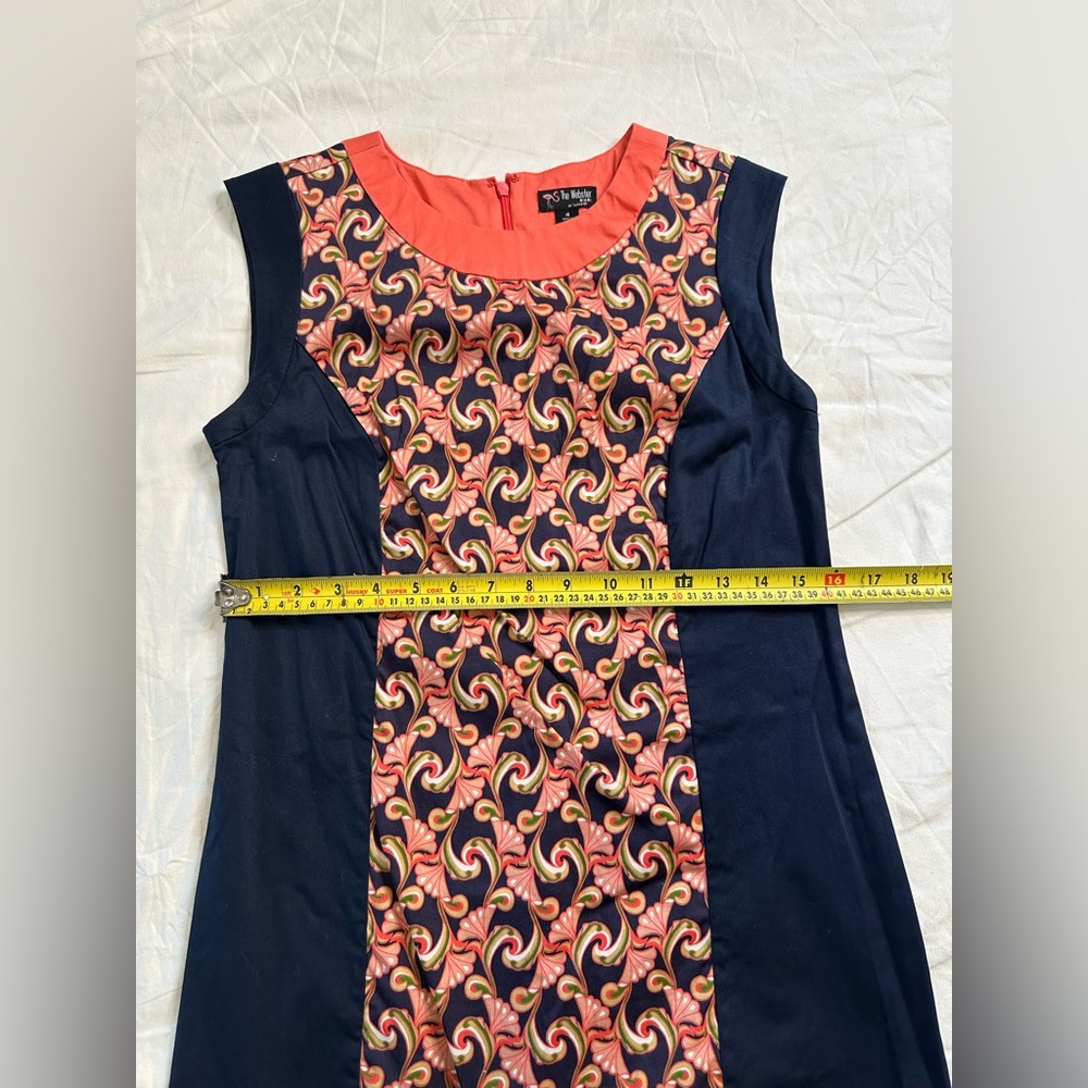 The Webster Miami for Target Mod Shift Dress Pink Navy Retro Swirl Print Size 4 - Picture 8 of 11